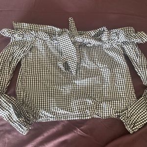 Ina picnic chic off the shoulder 2/3 sleeve top